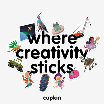 Cupkin Bird Sticker Book Activity for Kids, Toddler Airplane Travel Essentials, 500+ Parrot Stickers + 12 Scenes + 12 Coloring Book Pages, Bird Lover Kids Gift, Kid Crafts for Ages 2-8