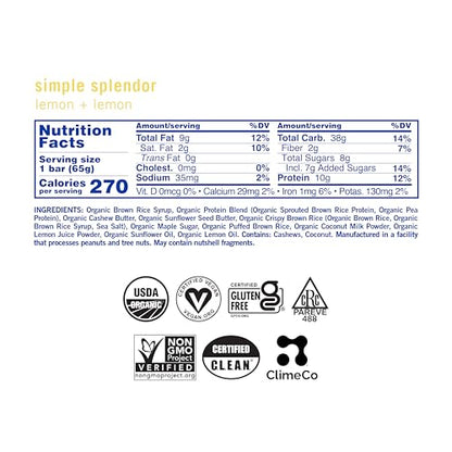 GoMacro MacroBar Organic Vegan Protein Bars - Lemon + Lemon (2.3 Ounce Bars, 12 Count)