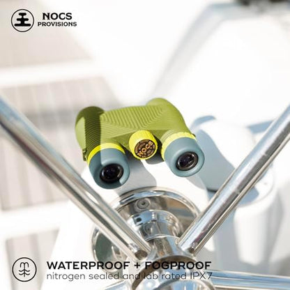 Nocs Provisions Standard Issue 10x25 Waterproof Binoculars, 10X Magnification, Bak4 Prism, Wide View Multi-Coated Lenses for Bird Watching, Hiking & Backpacking - Olive Green