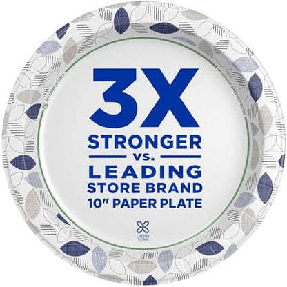 Dixie Ultra, Large Paper Plates, 10 Inch, 172 Count, 3X Stronger*, Heavy Duty, Microwave-Safe, Soak-Proof, Cut Resistant, Disposable Plates For Heavy, Messy Meals