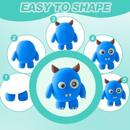 Air Drying Clay Kids 102 Colors, Modeling Magic Clay Kit with Sculpting Tools,Non-Toxic and Non-Sticky,Classroom Activities & Art and Crafts Creative Play Gifts for Boys & Girls Age 3-12