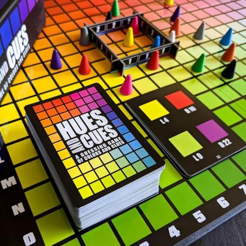 HUES and CUES - Vibrant Color Guessing Board Game for 3-10 Players Ages 8+, Connect Clues and Guess from 480 Color Squares