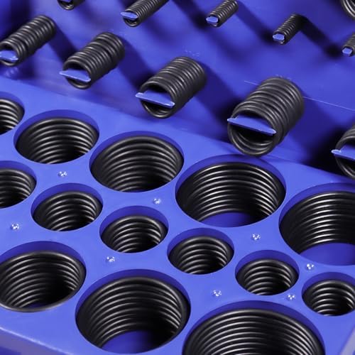 407 Pcs Universal SAE O Ring Assortment Kit，32 Inch Sizes Standard Nitrile Rubber O'ring Set for Automotive Hydraulic Faucet Professional Plumbing Pressure Washer Air or Gas Sealing Repair