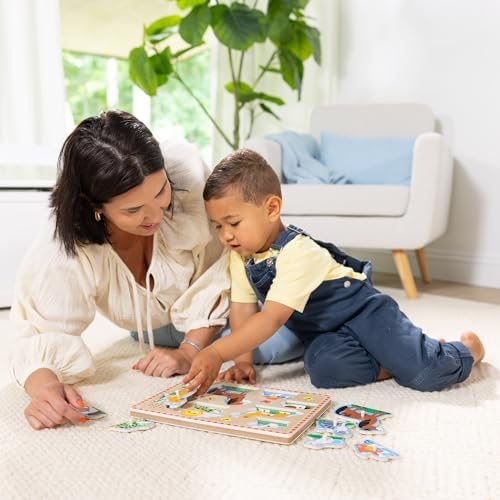 Melissa & Doug Pets Sound Puzzle - Wooden Peg Puzzle With Sound Effects (8 pcs)