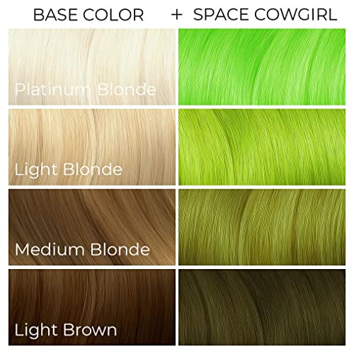 Arctic Fox Semi-Permanent Hair Dye, Vegan & Cruelty-Free, Vibrant Electric Green, Ammonia-Free, Peroxide-Free, Space Cowgirl, 4 Fl Oz (Pack of 2)