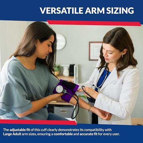 Deluxe Aneroid Sphygmomanometer Blood Pressure Monitor Set – 2-Pack – Adult Cuff, Carrying Case & Calibration Tool – High Contrast Dial for Accurate Readings – Portable & Durable Design – Purple