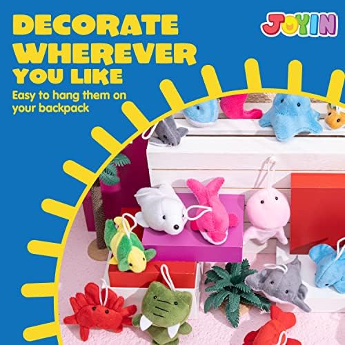 JOYIN 24 Pcs Mini Sea Animal Plush Toys, 3” Stuffed Sea Animal Bulk for Kids Birthday Party Favors, Basket Stuff, Pinata Fillers, Goodie Bag Fillers, School Prizes, Valentine's Day Party Supplies