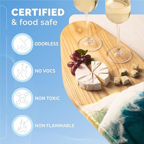 CRAFT RESIN 34OZ Crystal Clear Epoxy Resin Kit - Food Safe & UV Resistant for DIY Art, Wood, Jewelry Making, Coasters, Molds Casting Resin Epoxy - Low Viscosity, Self Leveling for Beginners & Pros