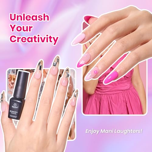 Beetles Glitter Gel Nail Polish Set, 44Pcs Christmas Burgundy Red Gold Green Silver Blue Pink Sparkle Gel Polish Kits with Base Top Coat Winter Manicure Gift for Women