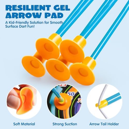 JOYIN LED Bow and Arrow for Kids, Light Up Archery Toy Play Set with Suction Cups Arrows, Targets & Arrow Case, Indoor and Outdoor Hunting Play Gift Toys for Boys Girls 6-12