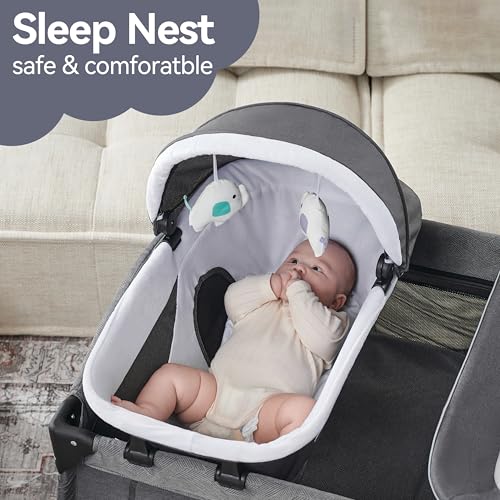 Pamo Babe Portable Playpen Foldable Playard for Baby and Toddler Mattress, Changing Table for Newborn Portable Playard