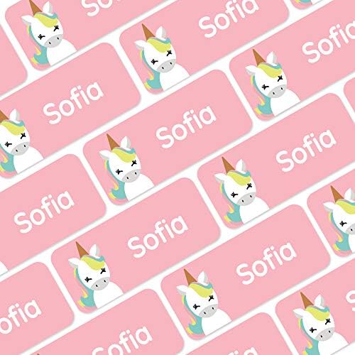 – Personalized Name Labels for Kids (120) – Waterproof & Durable Stickers for Clothing, School & Daycare Items - Unicorns