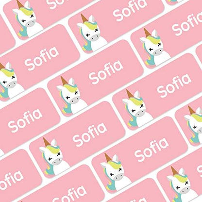 – Personalized Name Labels for Kids (120) – Waterproof & Durable Stickers for Clothing, School & Daycare Items - Unicorns