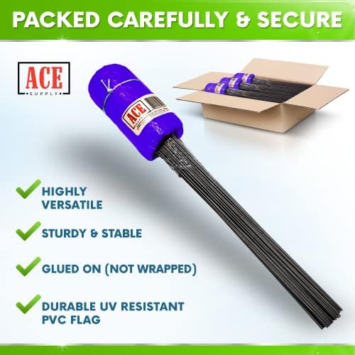 Purple Marking Flags for Yard - 4x5x15 Inch Purple Flags for Outside - 100 Pack - Markers For Lawn, Irrigation, Landscaping, Survey & Sprinkler Head Marking