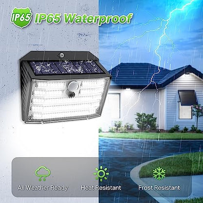 [6 Packs] Solar Motion Lights Outdoor, Ultra Bright Solar Fence Lights with Motion Sensor, IP65 Waterproof Security Light 3 Modes, 270° Lighting Angle, Wall Lights for Deck Patio Fence Garage Door