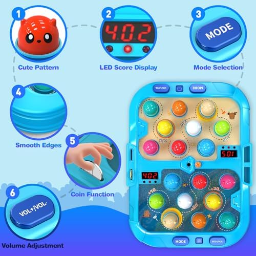 HopeRock Toddler Toys for Boys 4-6 with 2 Hammers, 5 Modes, 9 Music Sprays,Light-Up, Ideal Birthday and Christmas Gifts for 3-6 Year Old Boys