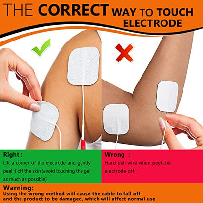 Tens Unit Electrode Pads 40Pcs, Reusable TENS Unit Pads with Upgraded Self-Adhesion, Replacement Pads Compatible with TENS 7000, AUVON TENS, Etekcity Tens Machine, Nicwell Care Tens (40 Value Pack)