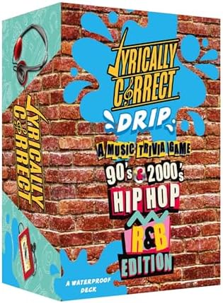 Lyrically Correct OG Waterproof 90s & 2000s Hip Hop and R&B Trivia Card Game – Durable, Splash-Proof Party for Adults, Travel, Outdoor Fun, Camping, Family Game Night
