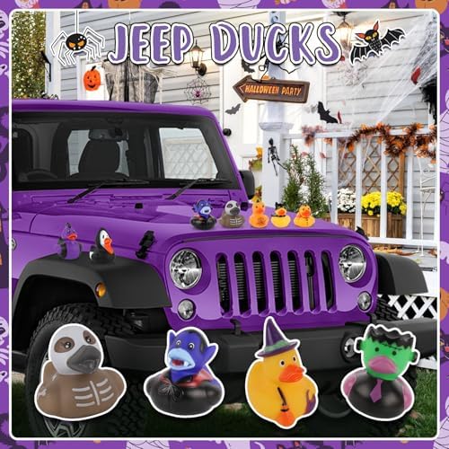 DMSKY 52 Pcs Halloween Rubber Ducks in Bulk, Ducks for Jeeps for Halloween Party Favors, Halloween Basket Stuffers, Gift Exchange, Treat Supplies Goodie Bag Fillers
