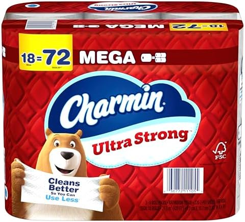 Charmin Ultra Strong Toilet Paper 18 Mega Rolls, 220 Sheets Per Roll