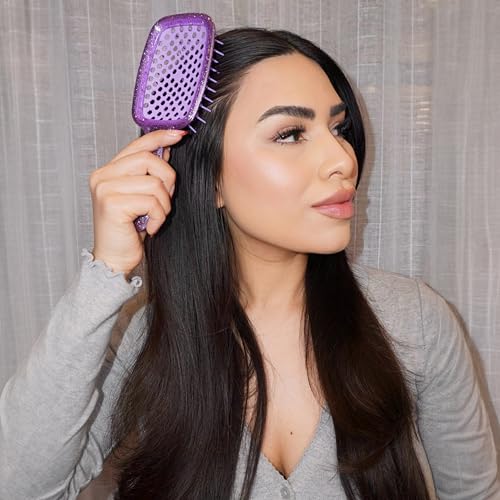 FHI Heat UNbrush Detangling Brush for Pain-Free Brushing on All Wet or Dry Hair Types — Durable DuoFlex Anti-Static Bristles, Lightweight Handle, Vented Hair Brush