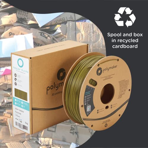 Polymaker PLA PRO Filament 1.75mm 1kg, Tough & High Rigidity Brown 3D Printing Filament, PolyLite PLA PRO 3D Printer Filament 1.75mm, Print with Most 3D Printers