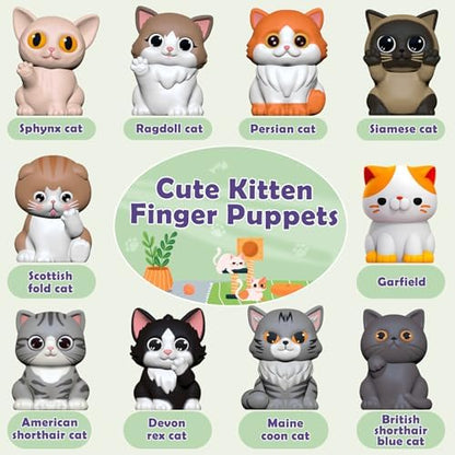 Learning Toys for Toddlers 1 2 3 Year Old Toddlers, 20Pcs Kitten Finger Puppets for Kids, Montessori Counting, Matching & Sorting Toy, Christmas Birthday Gifts for Baby Boys Girls Age 12-18 Months