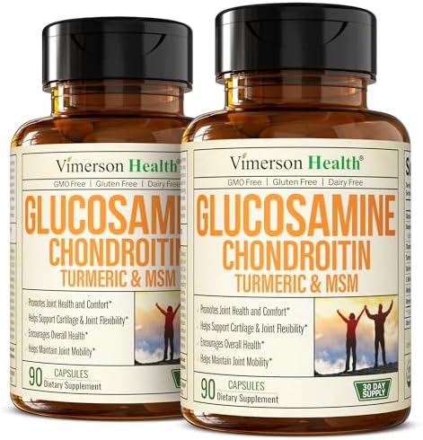 Glucosamine Chondroitin MSM and Turmeric Supplement - Joint Support Supplement for Women & Men with Boswellia & Glucosamine Sulfate 1500mg. Used for Cartilage & Joint Health & Flexibility - 2 Pack