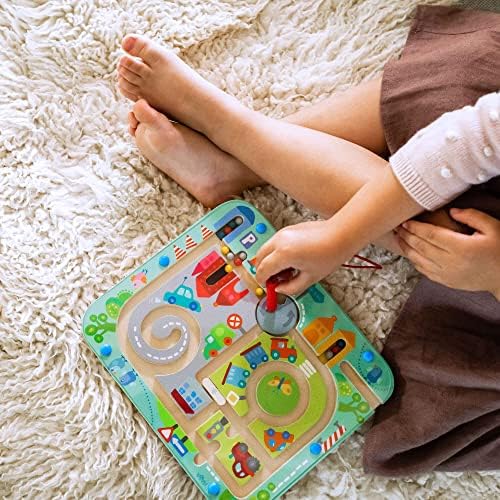 HABA Busy Board for Toddlers 2-4: Town Magnetic Maze Puzzle Game - Toddler Travel Toys for Preschoolers