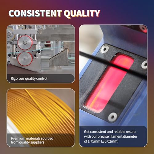 OVERTURE PLA Filament 1.75mm PLA 3D Printer Filament, 1kg Cardboard Spool (2.2lbs), Dimensional Accuracy +/- 0.02mm, Fit Most FDM Printer (Royal Gold)