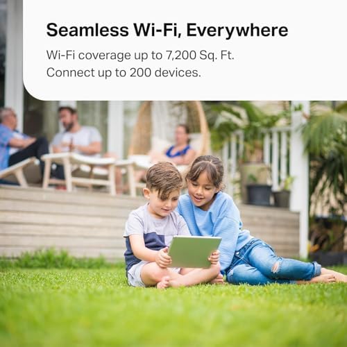 TP-Link Deco XE70 Pro AXE4900 Tri-Band WiFi 6E Mesh WiFi System - 2.5G WAN/LAN Ports, 4.9 Gbps Wi-Fi 7,200 Sq. Ft Coverage, Connect up to 200 Devices, 6 GHz Band, 3-Pack