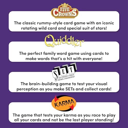 PlayMonster Five Crowns 4 Pack Bundle Card Games for Kids