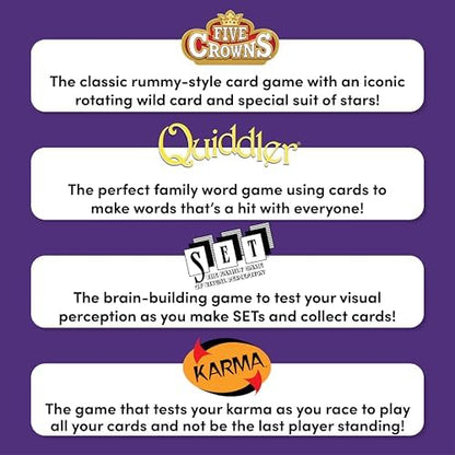 PlayMonster Five Crowns 4 Pack Bundle Card Games for Kids
