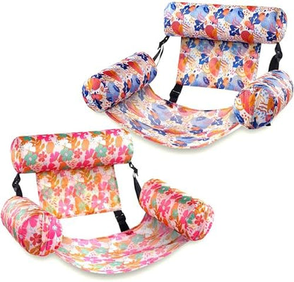 SLOOSH Inflatable Pool Floats Adult,2 Packs Floating Lounge Chairs,Blow up Pool Noodles for Adult Heavy Duty,Floating Chair for Party Summer Water Beach Lake Fun