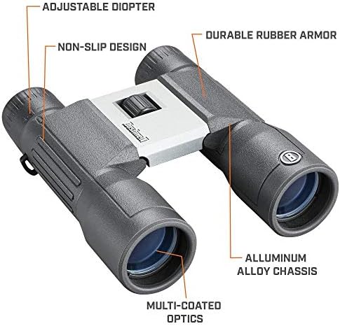 Bushnell PowerView 2 Binoculars, High-Definition Binoculars with Multi-Coated Lenses, Durable Aluminum Alloy Chassis, Wide Field of View, Ideal for Wildlife Observation, Hiking and Sporting Events