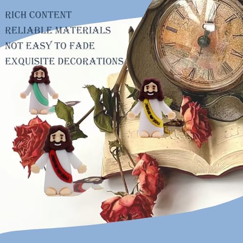 Little Jesus Figures, Mini Jesus Figurines in Bulk, Multicolor Tiny Jesus Figures, Miniature Figurines to Hide and Seek Religious Gifts for Easter Egg Stuffers (100)