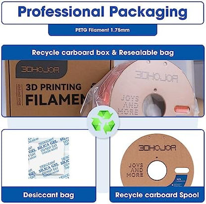 PETG Filament 1.75mm, PETG 3D Printing Filament, 2.2 LBS (1KG) Cardboard Spool, Fit Most FDM 3D Printer, Orange