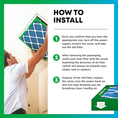 Filterbuy 20x25x4 Air Filter MERV 13 Optimal Defense (2-Pack), Pleated HVAC AC Furnace Air Filters Replacement (Actual Size: 19.50 x 24.50 x 3.63 Inches)