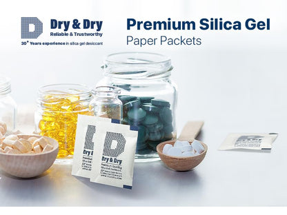 Dry & Dry 2 Gram [500 Packets] Silica Gel Packets Desiccants, Silica Packets - Rechargeable Silica Gel Packs, Silica Gel Packets, Desiccants Packets, Silica Gel