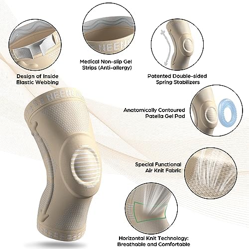 NEENCA Knee Brace for Women & Men, Medical Knee Support with Patella Pad & Side Stabilizers, Knee Compression Sleeve for Knee Pain, Meniscus Tear, ACL, Joint Pain, Runner, Workout - FSA/HSA Eligible