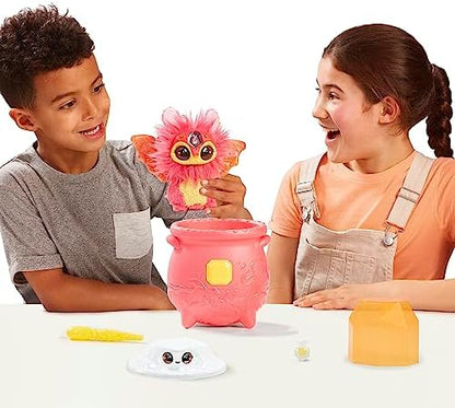 Magic Mixies Magical Gem Surprise Fire Magic Cauldron - Reveal a Non-Electronic Mixie Plushie and Magic Ring with a pop up Reveal from The Fizzing Cauldron Medium