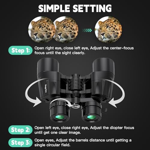 6-16x40 HD Zoom Binoculars for Adults, High Powered, Large View, BAK4 Prism, Waterproof, Clear Low Light Vision for Bird Watching,Hiking, Travel