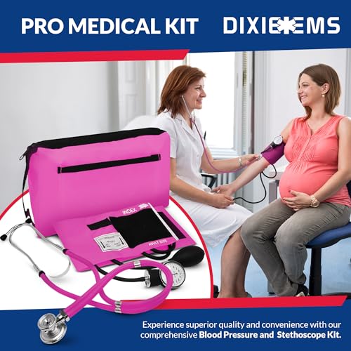 Dixie EMS Blood Pressure and Sprague Stethoscope Kit - Pink