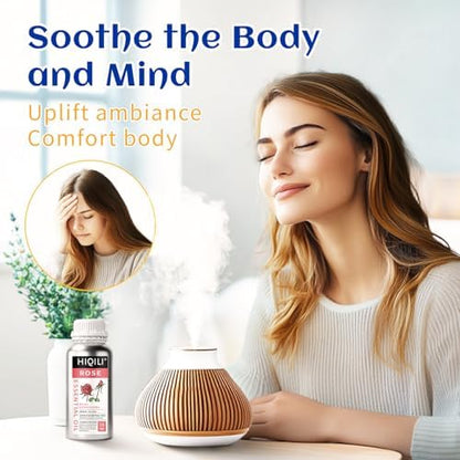 HIQILI Rose Essential Oil for Diffuser, Soap, Perfume & Candle Making - 16 Fl Oz