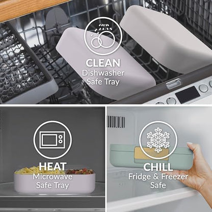 Bentgo Modern - Adult & Teen Bento Lunch Box; 3-4 Compartments, Leak-Resistant, 5.5 Cup Capacity/44 fl oz, Improved Locking Clips, Reusable, BPA-Free, Dishwasher/Microwave Safe Tray (Dark Gray)