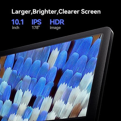 TOMLOV DM602 Flex Digital Soldering Microscope 2000x, Flexible Arm, 10.1" HDMI Microscope with 3 Lens, Coin Magnifier with Ring Light, Adults LCD Video Magnifying Glass, Electronic Repair Mat,64GB