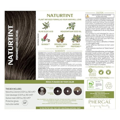 Naturtint 5N Light Chestnut Brown Permanent Hair Color (Pack of 6), Ammonia Free, Vegan, Cruelty Free, up to 100% Gray Coverage, Long Lasting Results (Packaging may vary)