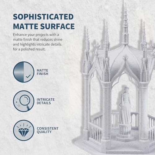 OVERTURE Rock PLA Filament 1.75mm, Marble PLA 3D Printer Filament 1kg Spool (2.2lbs), Dimensional Accuracy +/- 0.02 mm, Fit Most FDM Printer (Rock White)