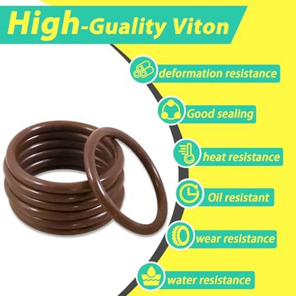 382 PCS 30 Size SAE FKM Viton O-Ring Kit for Various Chemical, Aerospace, Cylinder, Hydraulic, Automotive Engines and Plumbing O-Ring Repair with 4-Piece Pick Set and Resist Oil and Heat