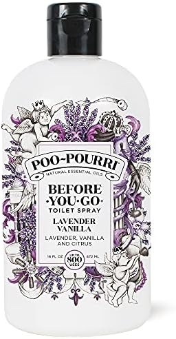 Poo-Pourri Before-You-Go Toilet Spray, Lavender Vanilla, Refill Bottle 16 Fl Oz - Lavender, Vanilla and Citrus